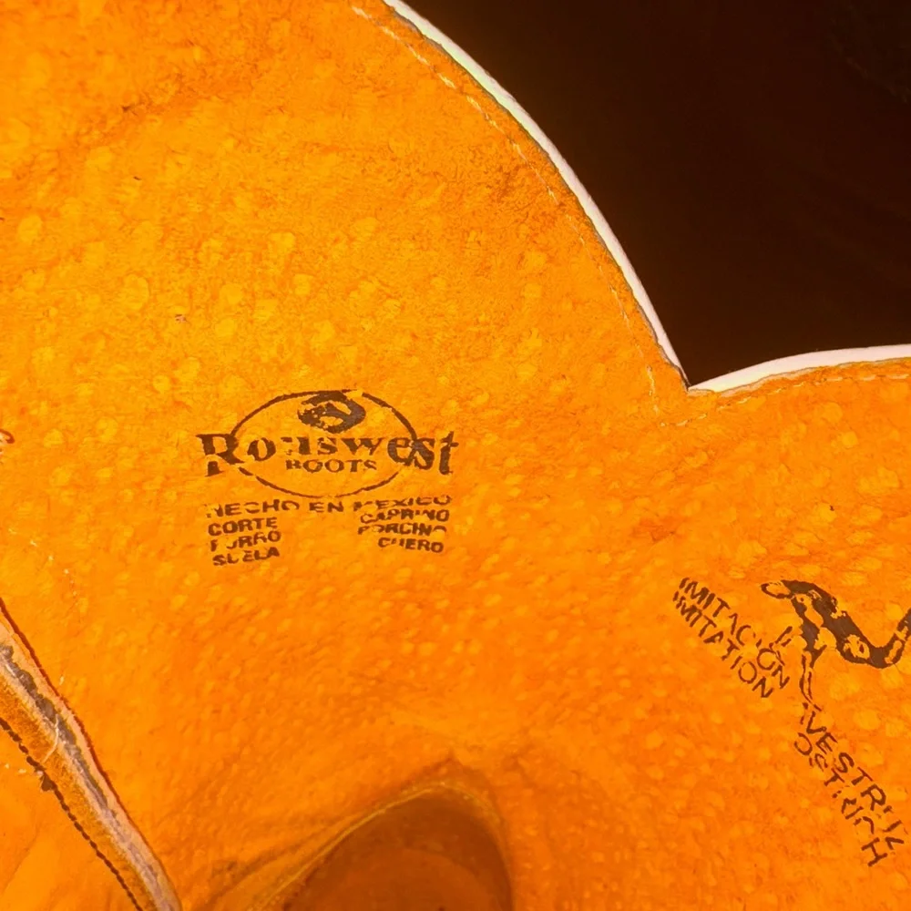 Rouswest Pink Ostrich Cowboy Boots Women’s 5.5 Made in Mexico - Picture 10 of 15